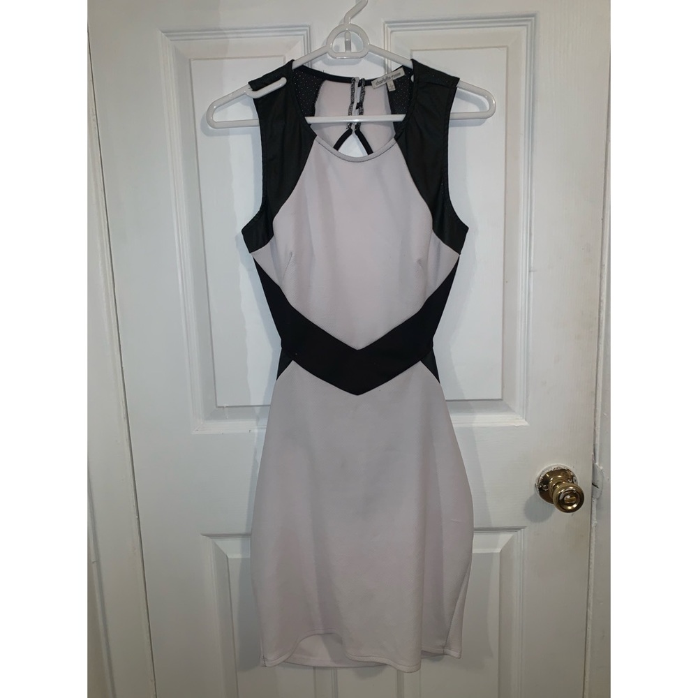 Sexy White & Black Leather Charlotte Russe Dress